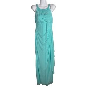 David's Bridal Women's Halter Neck Turquoise Maxi Dress Sz.10